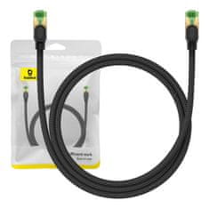 BASEUS Pleteni omrežni kabel cat.8 Ethernet RJ45, 40Gbps, 1m (črn)