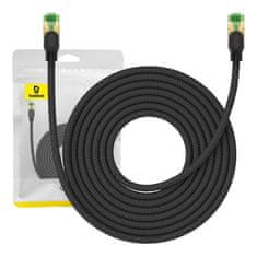 BASEUS Pleteni omrežni kabel cat.8 Ethernet RJ45, 40Gbps, 8m (črn)