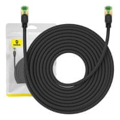 BASEUS Pleteni omrežni kabel cat.8 Ethernet RJ45, 40Gbps, 15m (črn)