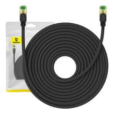 BASEUS Pleteni omrežni kabel cat.8 Ethernet RJ45, 40Gbps, 20m (črn)