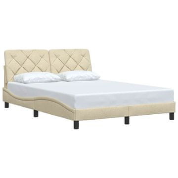 Vidaxl Posteljni okvir brez vzmetnice krem 120x200 cm blago
