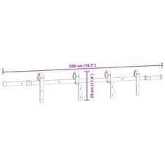 Vidaxl Komplet opreme za drsna vrata 200 cm jeklo črne barve