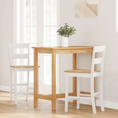 Vidaxl Bar Stools 2 kosa bele masivne lesene gume