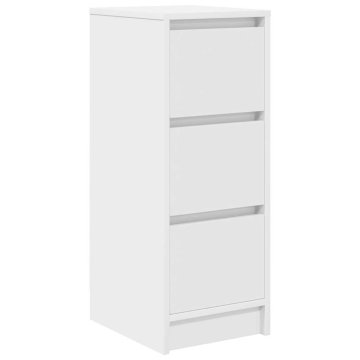 Vidaxl Komoda bela 29,5x34x76 cm inženirski les