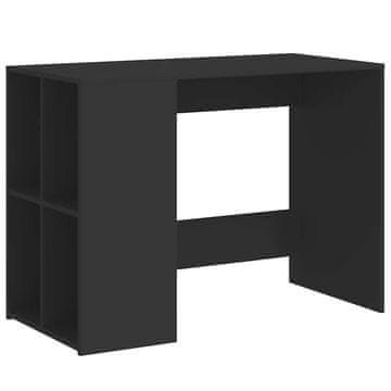 Vidaxl Pisalna miza črna 102x50x75 cm inženirski les