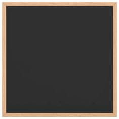Vidaxl Kredna tabla z okvirjem iz masivnega borovega lesa črna 40x40cm