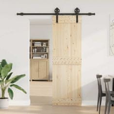 Vidaxl Komplet opreme za drsna vrata 183 cm jeklo črne barve