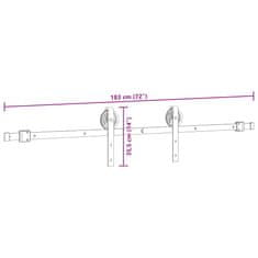 Vidaxl Komplet opreme za drsna vrata 183 cm jeklo črne barve