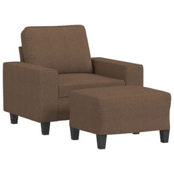 Vidaxl Fotelj s stolčkom za noge rjav 60 cm blago