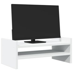 Vidaxl Stojalo za monitor bela 50x27x20 cm inženirski les