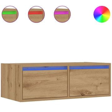 Vidaxl TV omarica z LED lučkami artisan hrast 75x35,5x25 cm