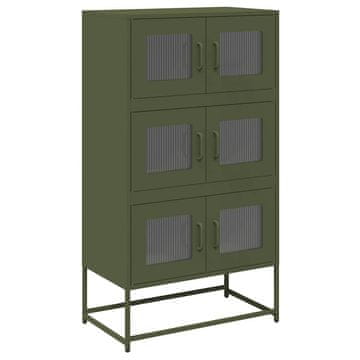 Vidaxl Highboard Olive Green 68x39x123 cm Jeklo
