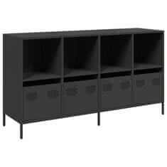 Vidaxl Komoda črna 135x39x73,5 cm hladno valjano jeklo