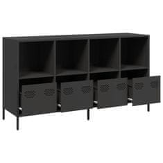 Vidaxl Komoda črna 135x39x73,5 cm hladno valjano jeklo