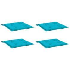 Vidaxl Blazine za vrtne stole 4 kosi turkizne 40x40x4 cm tkanina