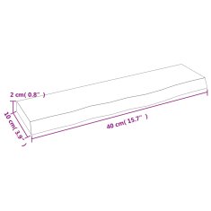 Vidaxl Stenska polica 40x10x2 cm neobdelana trdna hrastovina