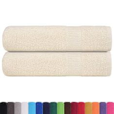 Vidaxl Brisače za roke 2 kos krem 50x100 cm 360 gsm 100% bombaž