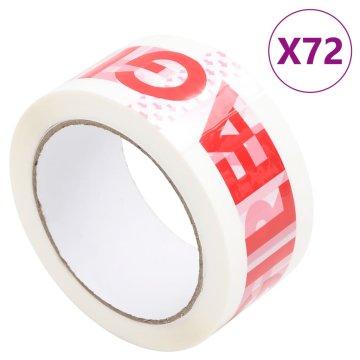 Vidaxl Pakirni trak 72 kosov z napisom FRAGILE bel 48 mm x 60 m