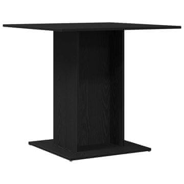 Vidaxl Jedilna miza črni hrast 80x80x75 cm inženirski les