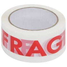 Vidaxl Pakirni trak 72 kosov z napisom FRAGILE bel 48 mm x 60 m