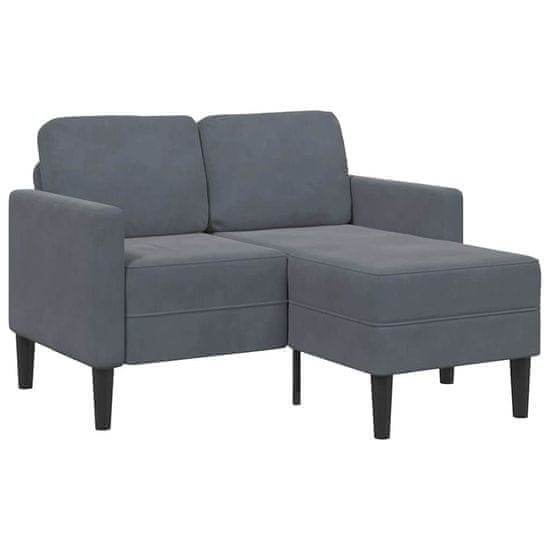 Vidaxl 2-sedežni kavč z ležiščem v obliki črke L Temno siva 125 cm