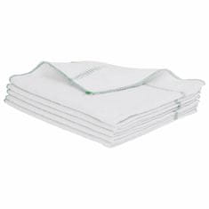 Vidaxl Krpe za čiščenje 10 kosov bele z zelenimi črtami 50x60 cm