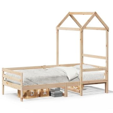 Vidaxl Dnevna postelja s streho 80x200 cm trdna borovina