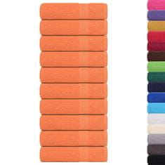 Vidaxl Brisače za roke 10 kos oranžna 50x100 cm 360 g/m² 100% bombaž
