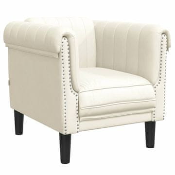 Vidaxl Fotelj krem žamet