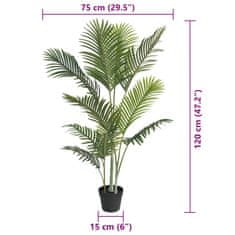 Vidaxl Umetna palma zelena 120 cm PP