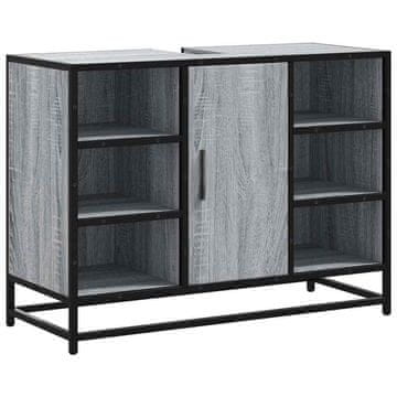 Vidaxl Kopalniška omarica za umivalnik siva sonoma 80x33x60cm inž. les