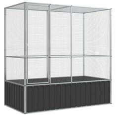 Vidaxl Voliera srebrna 210,5x107x212 cm jeklo