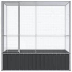 Vidaxl Voliera srebrna 210,5x107x212 cm jeklo