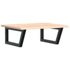 Vidaxl Stenska polica za umivalnik jeklo in trdna hrastovina