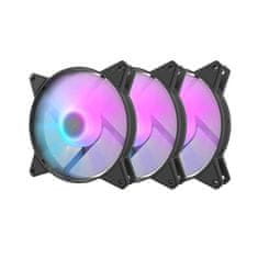 MojPlanet Komplet računalniških ventilatorjev C6, RGB, 3v1 120x120 (črn)