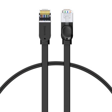 MojPlanet Cat 6 UTP Ethernet RJ45 Cable Flat 1m black