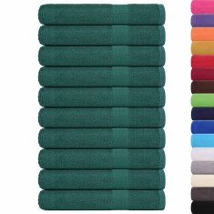 Vidaxl Brisače za savno 10 kos zelena 80x200 cm 360 g/m² 100% bombaž