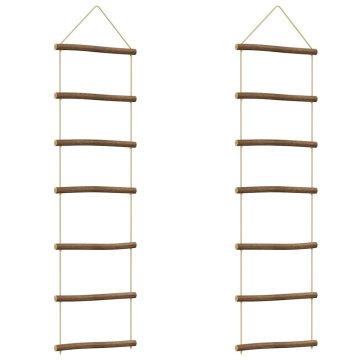 Vidaxl Stenske dekoracije v obliki lestve 2 kosa 30x100cm Naravna veja