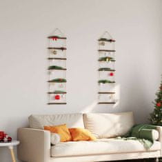Vidaxl Stenske dekoracije v obliki lestve 2 kosa 30x100cm Naravna veja