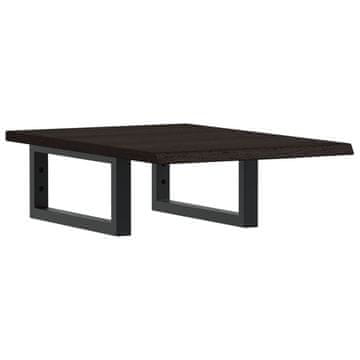 Vidaxl Stenska polica za umivalnik jeklo in trdna hrastovina