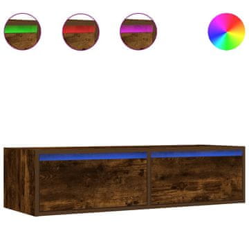 Vidaxl TV omarica z LED lučkami dimljeni hrast 100X35,5x25 cm