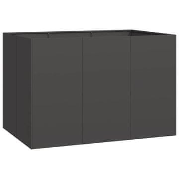 Vidaxl Plantažni lonček črn 120x80x80 cm Jeklo
