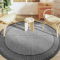 Vidaxl Zunanja preproga ARAKIL siva Ø200 cm PP