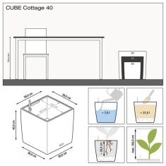 Vidaxl Cvetlično korito CUBE Cottage 40 ALL-IN-ONE mocha