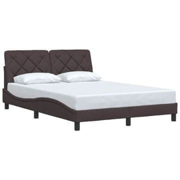Vidaxl Posteljni okvir brez vzmetnice temno rjav 120x200 cm blago