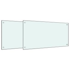 Vidaxl Kuhinjska zaščitna obloga 2 kosa bela 80x40 cm kaljeno steklo