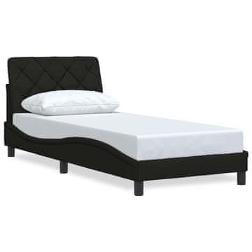 Vidaxl posteljni okvir brez vzmetnice Črna 90x200cm Tkanina