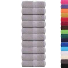 Vidaxl Brisače 10 kos siva 30x30 cm 360 g/m² 100% bombaž