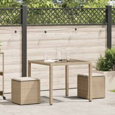Vidaxl Vrtni stolčki z blazinami 2 kosa Bež 40x40x43 cm poli ratan