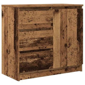 Vidaxl Komoda s predalom starinski les 71x35x65 cm inženirski les